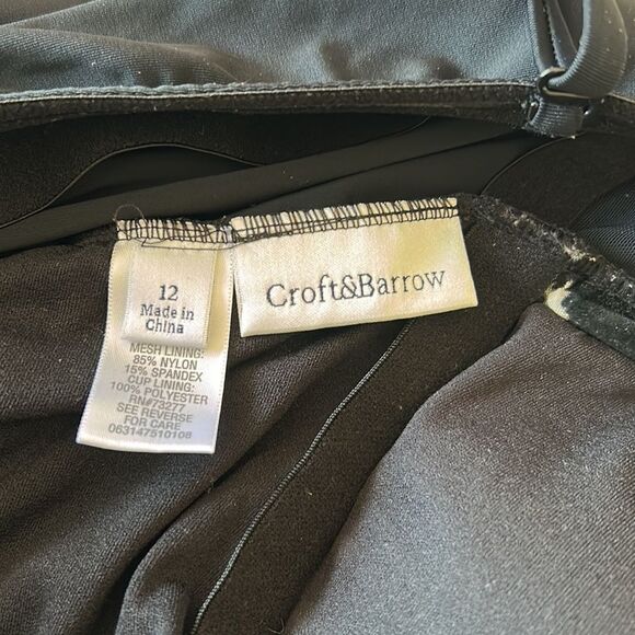 Croft and Barrow bathing suit top black size 12 - Picture 8 of 16